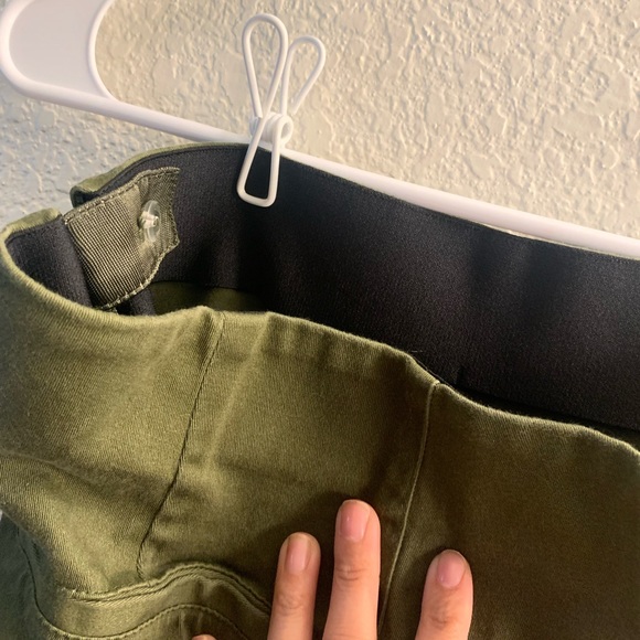 Olive Green Ankle Slacks - Picture 6 of 7